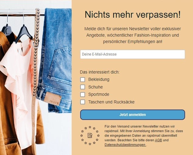 Newsletter Anmeldung