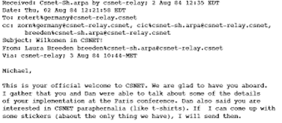 Erste E-Mail in Deutschland